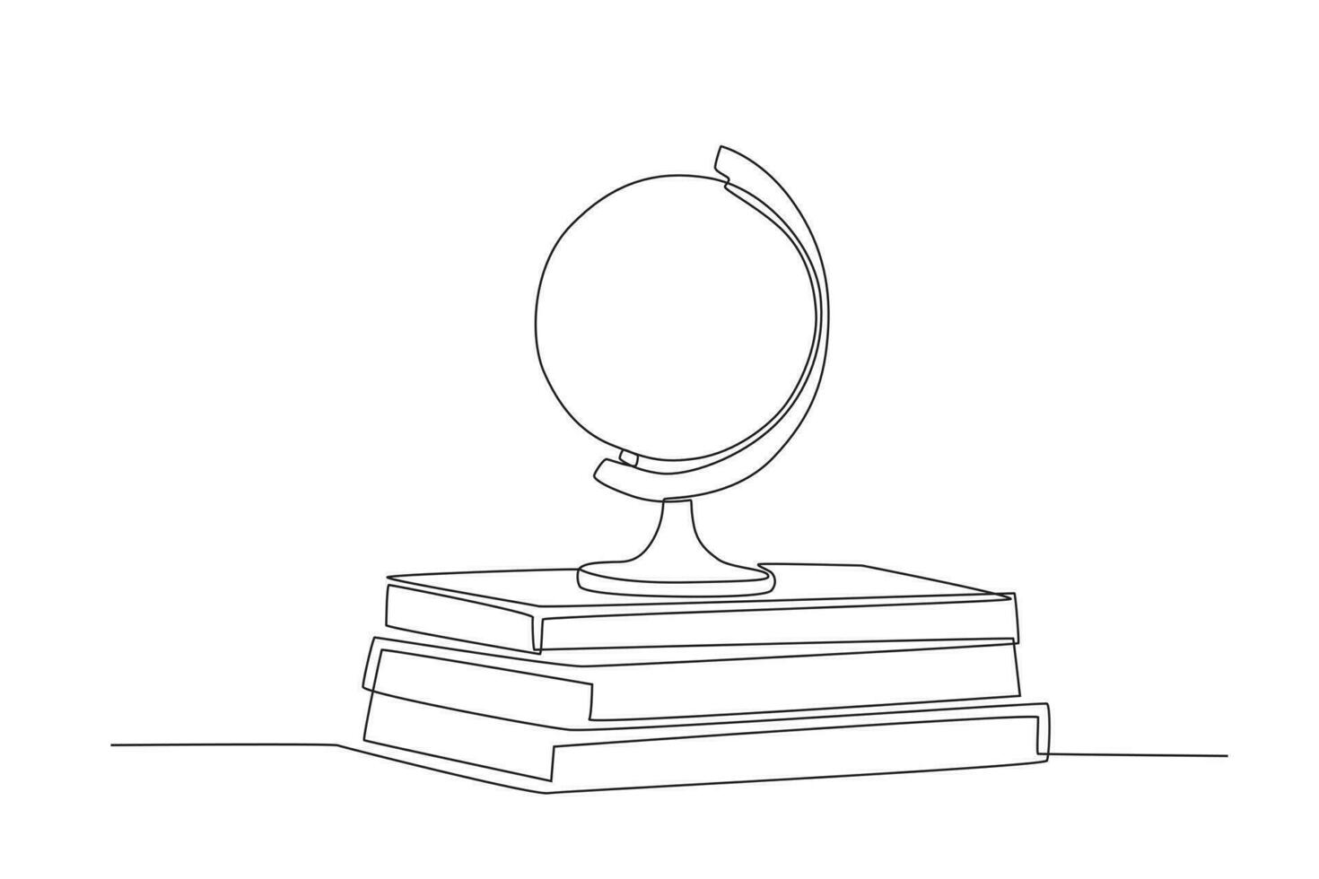 A globe on top of a stack of books vector