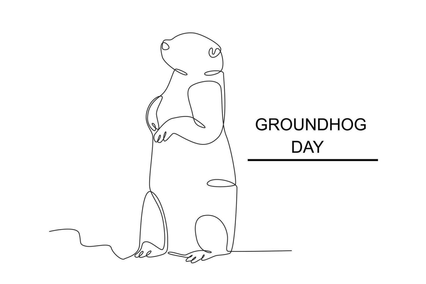 A cute groundhog stands up vector