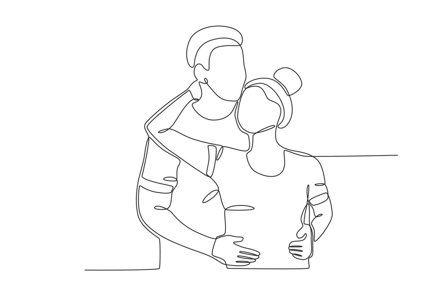 A couple hugging intimately vector