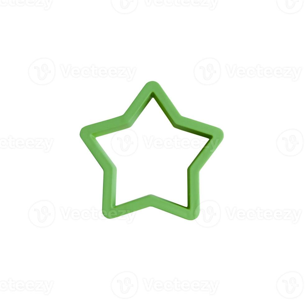 Colorful green cookie cutter isolated on a white background photo