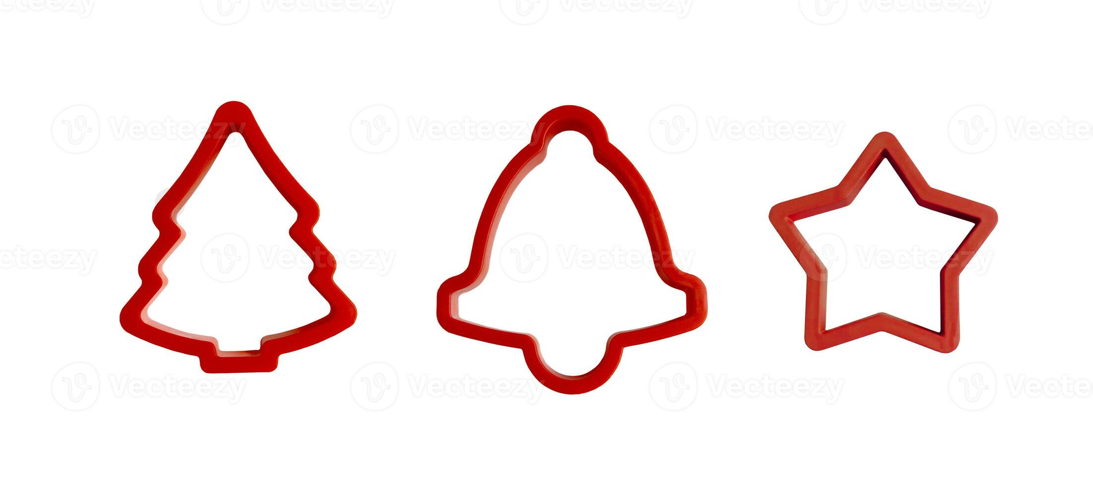 Colorful red cookie cutter isolated on a white background photo