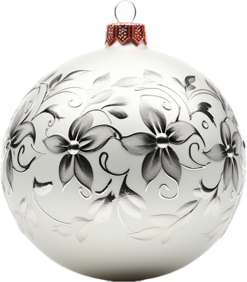 Shiny silver christmas ball png with AI generated.