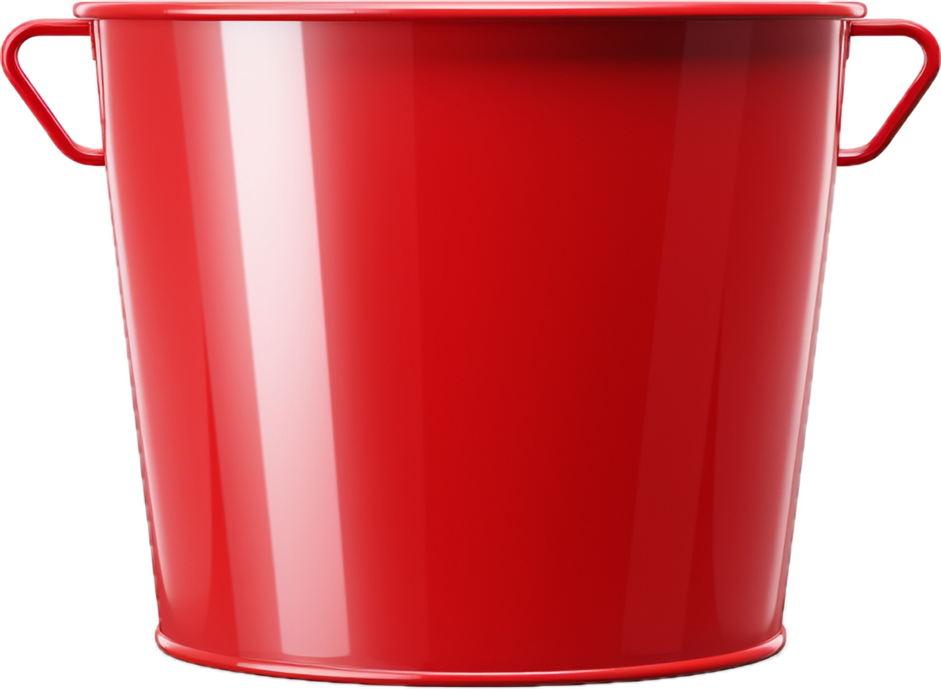 Red metal bucket png with AI generated.