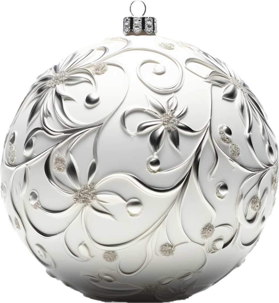 Shiny silver christmas ball png with AI generated.