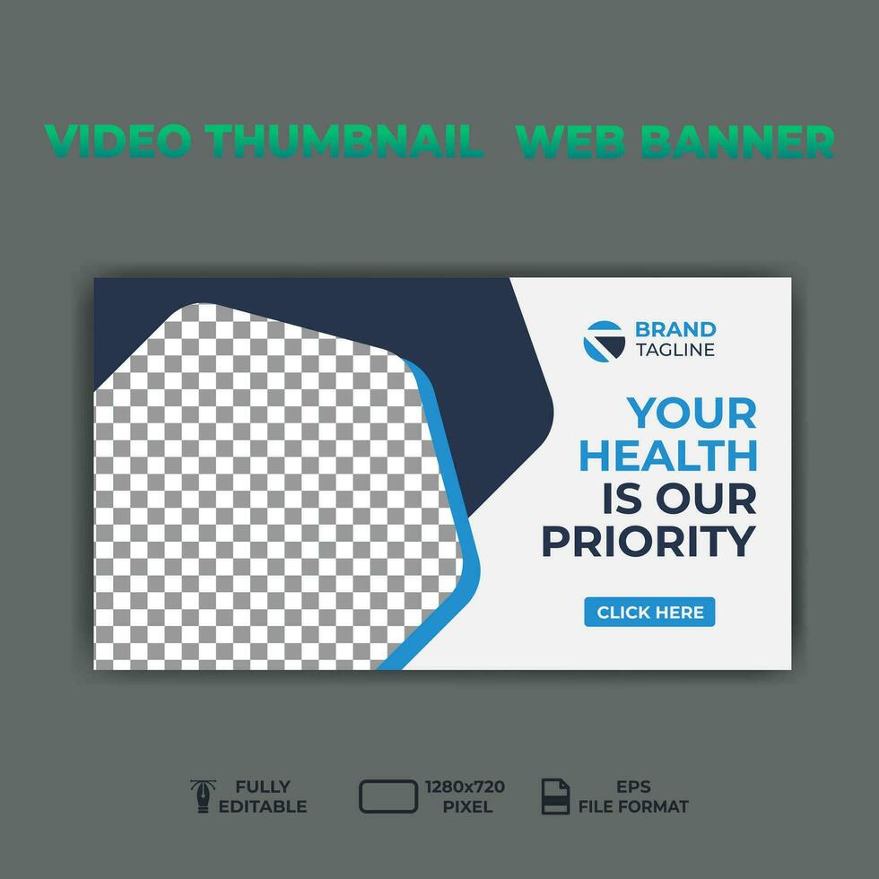 video thumbnail web banner template promotion banner design. vector