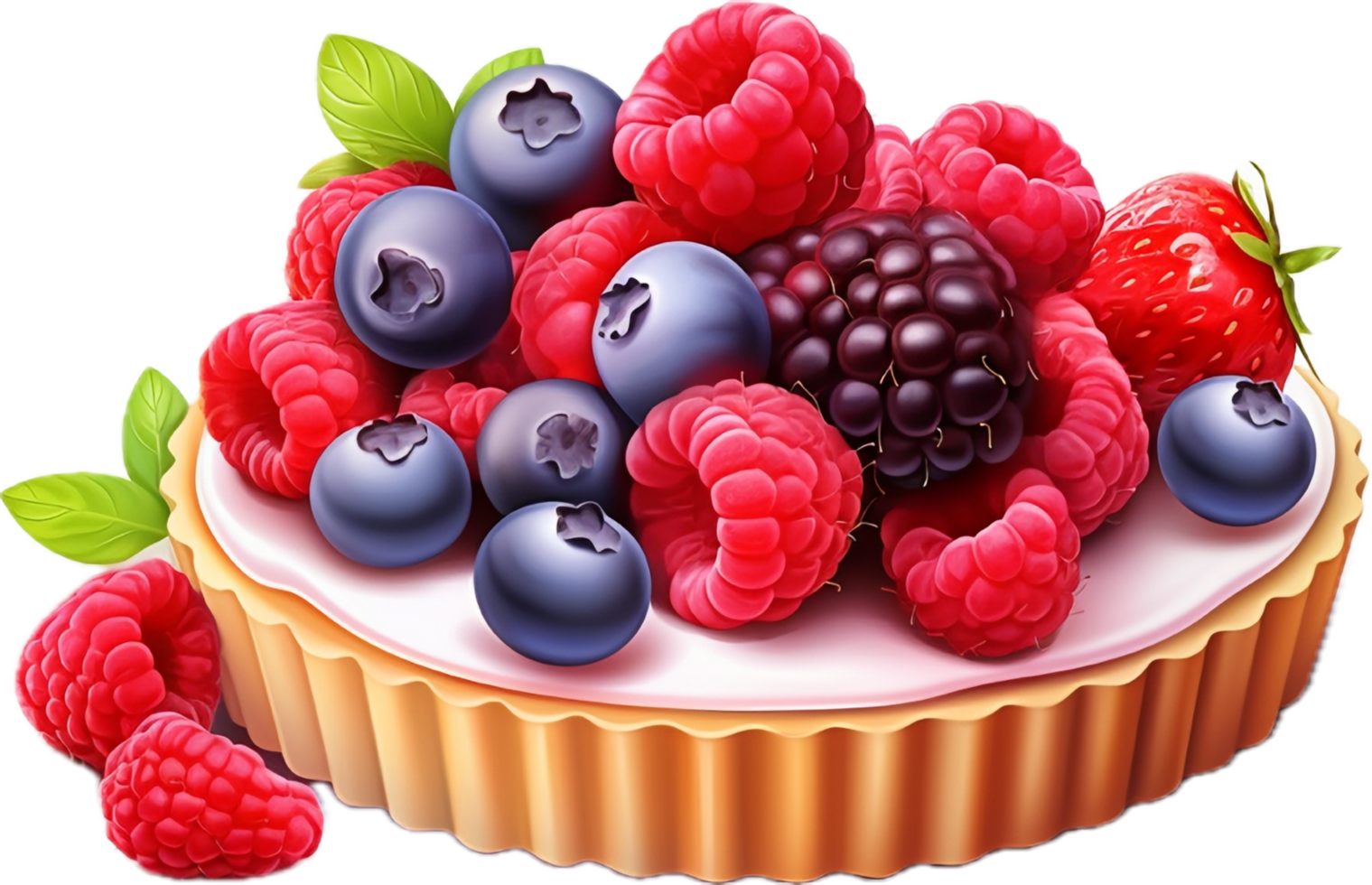 Sweet tart with berries png with AI generated. 34617572 PNG