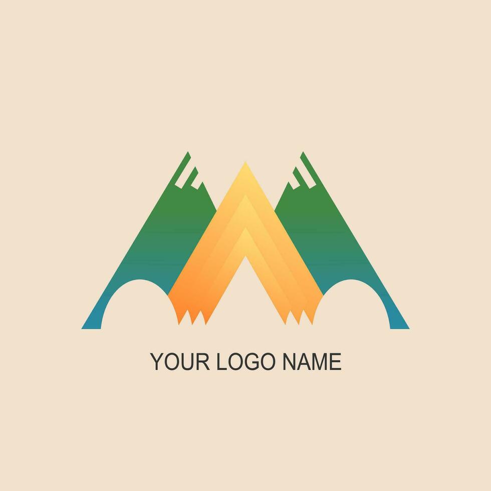 montaña conformado empresa logo, vector ilustración