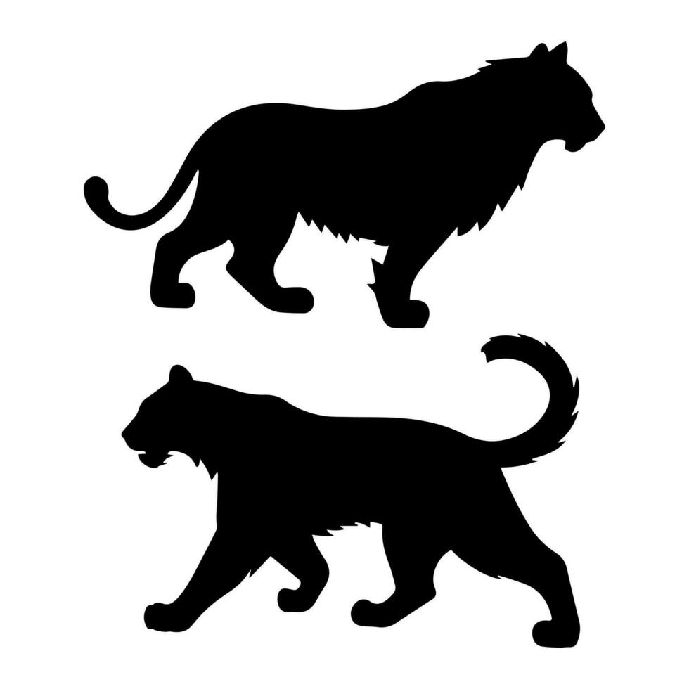 black lion silhouette on a white background vector