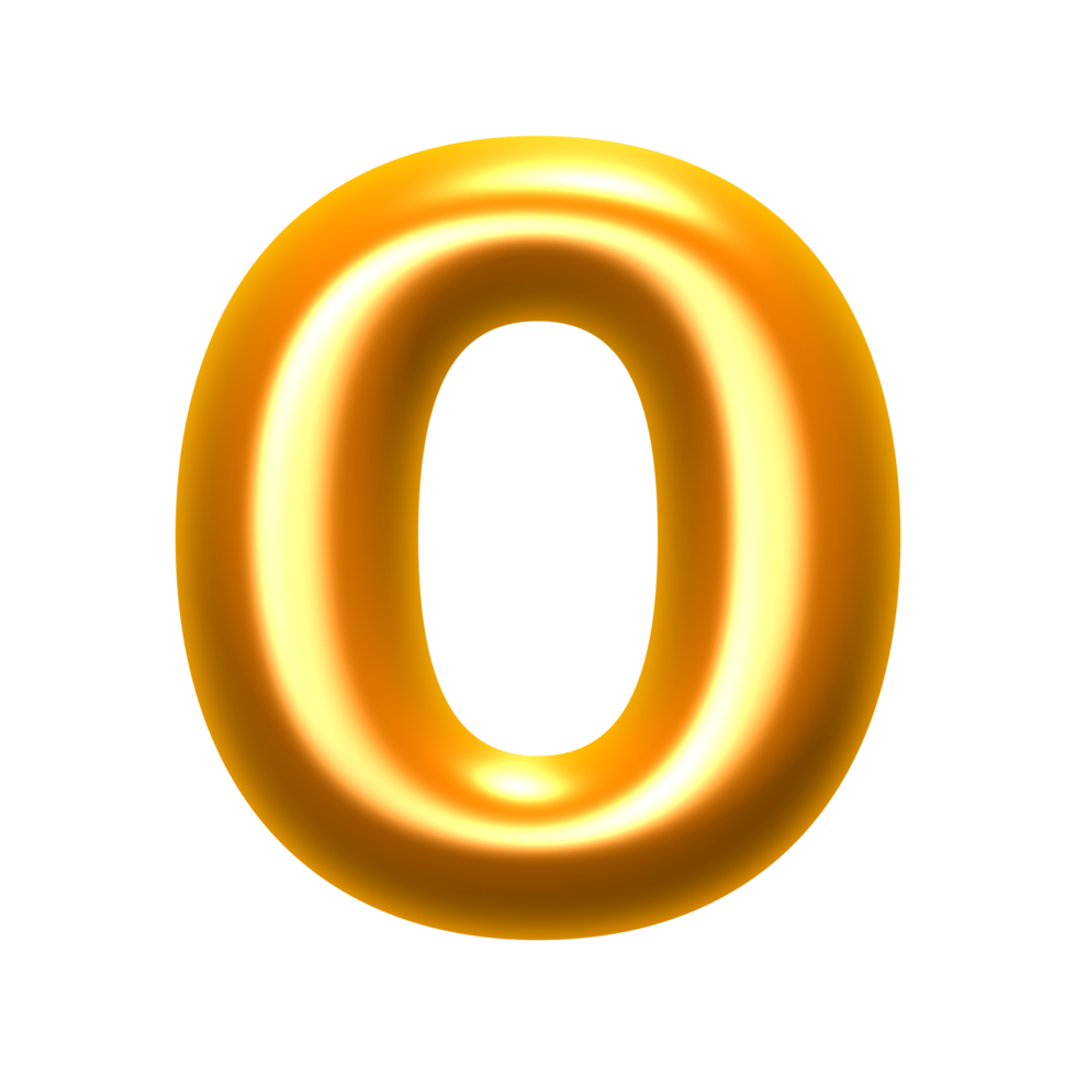 Golden 3D numbers PNG file