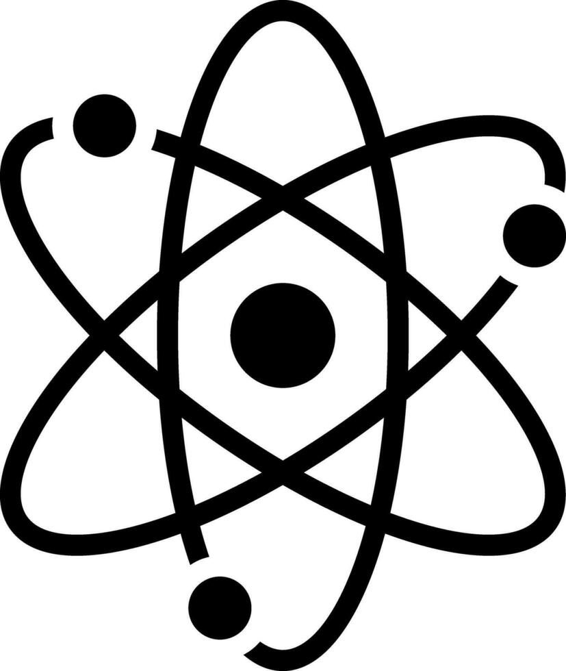 solid icon for atom vector