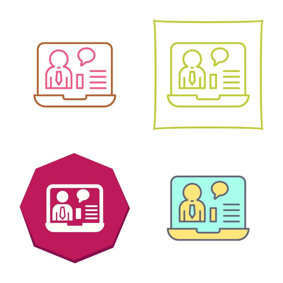 Online Job Interview Vector Icon