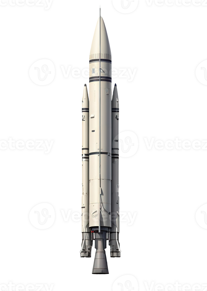 Militär- Rakete Konzept im realistisch Stil. Luft zu Oberfläche Raketen. Raumschiffe Rakete futuristisch pendeln. Armee. detailliert Illustration isoliert. ai generiert png