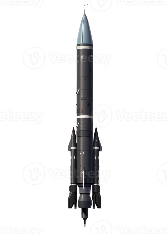 militär missil begrepp i realistisk stil. luft till yta missiler. rymdskepp raket trogen skyttel. armén. detaljerad illustration isolerat. ai genererad png