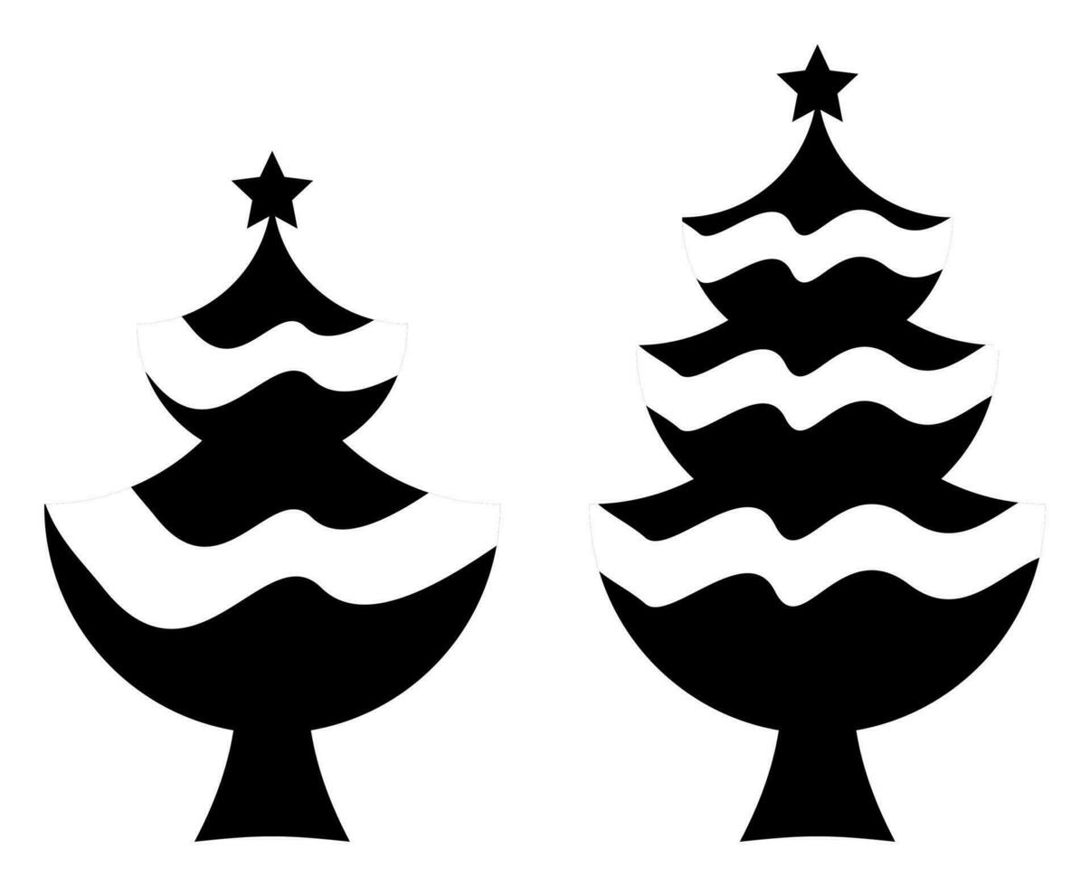 christmas tree illustration, simple flat style vector isolated on white background.