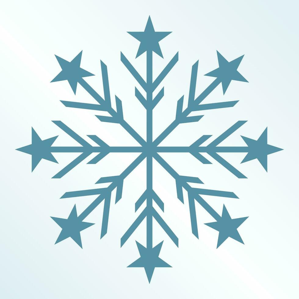 Navidad nieve icono, vector aislado en azul antecedentes. ornamento diseño para carteles, saludo tarjetas, folletos, pancartas, social medios de comunicación.