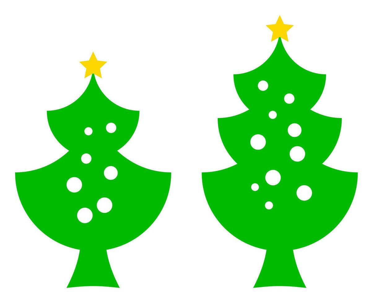 christmas tree illustration, simple flat style vector isolated on white background.