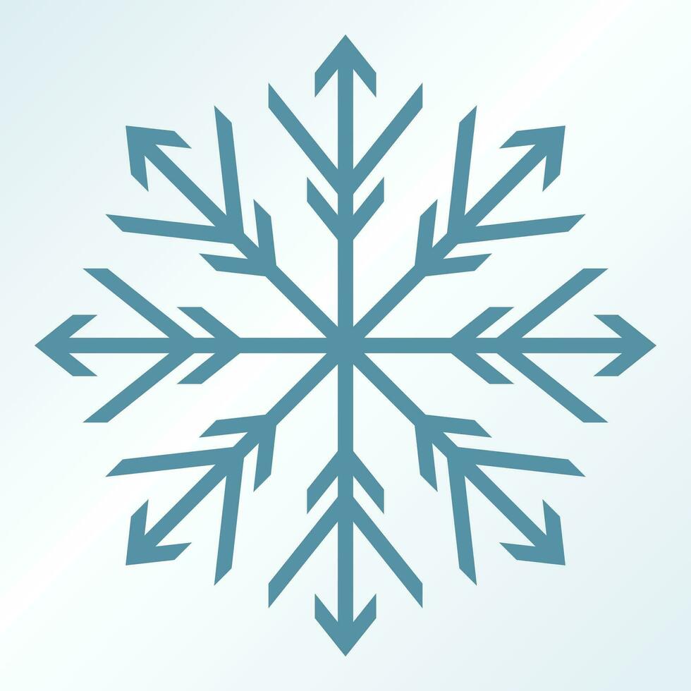 Navidad nieve icono, vector aislado en azul antecedentes. ornamento diseño para carteles, saludo tarjetas, folletos, pancartas, social medios de comunicación.