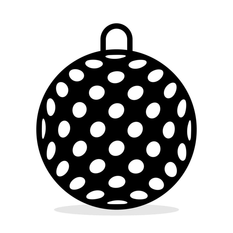 Navidad pelota icono. negro silueta vector aislado en blanco antecedentes. invierno decoración diseño, Navidad árbol y nuevo año.