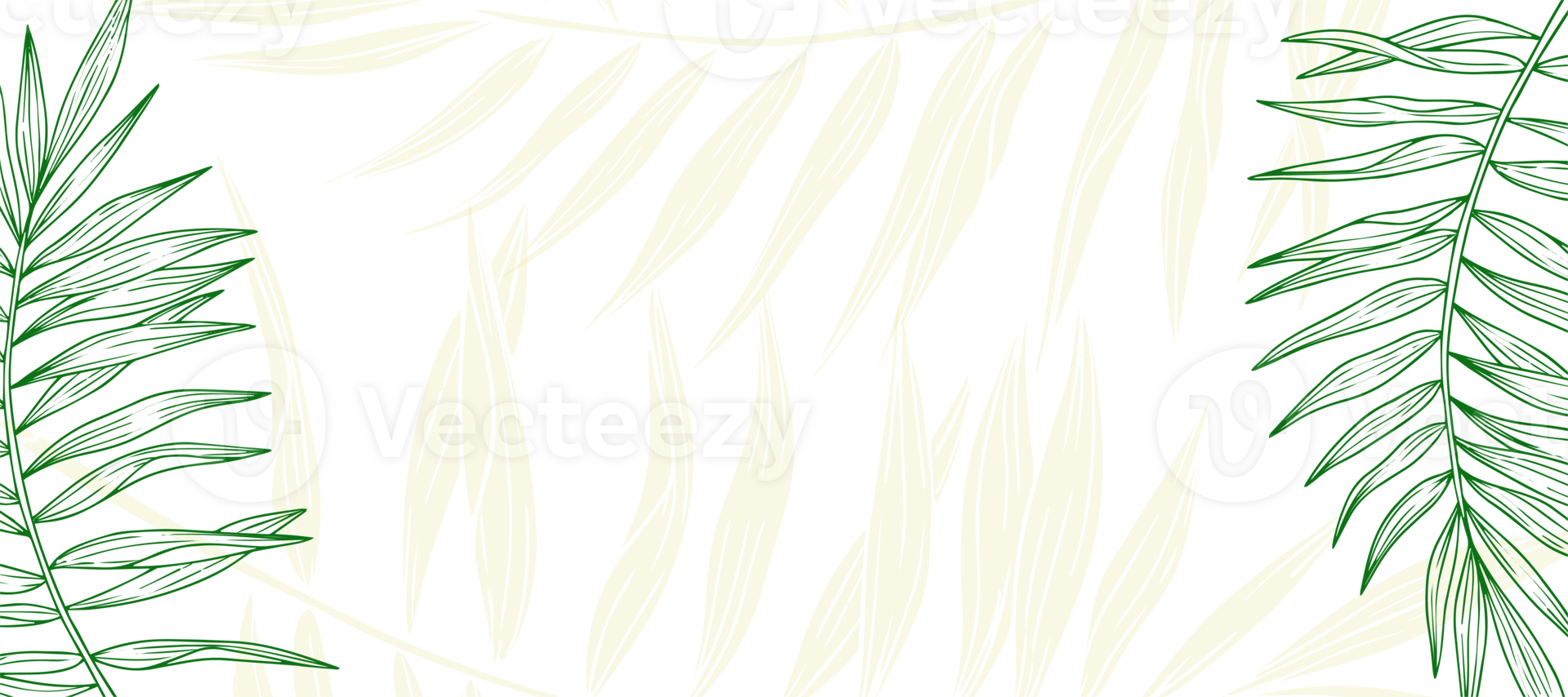 Green Palm Leaf Outline Nature Abstract background Wallpaper png