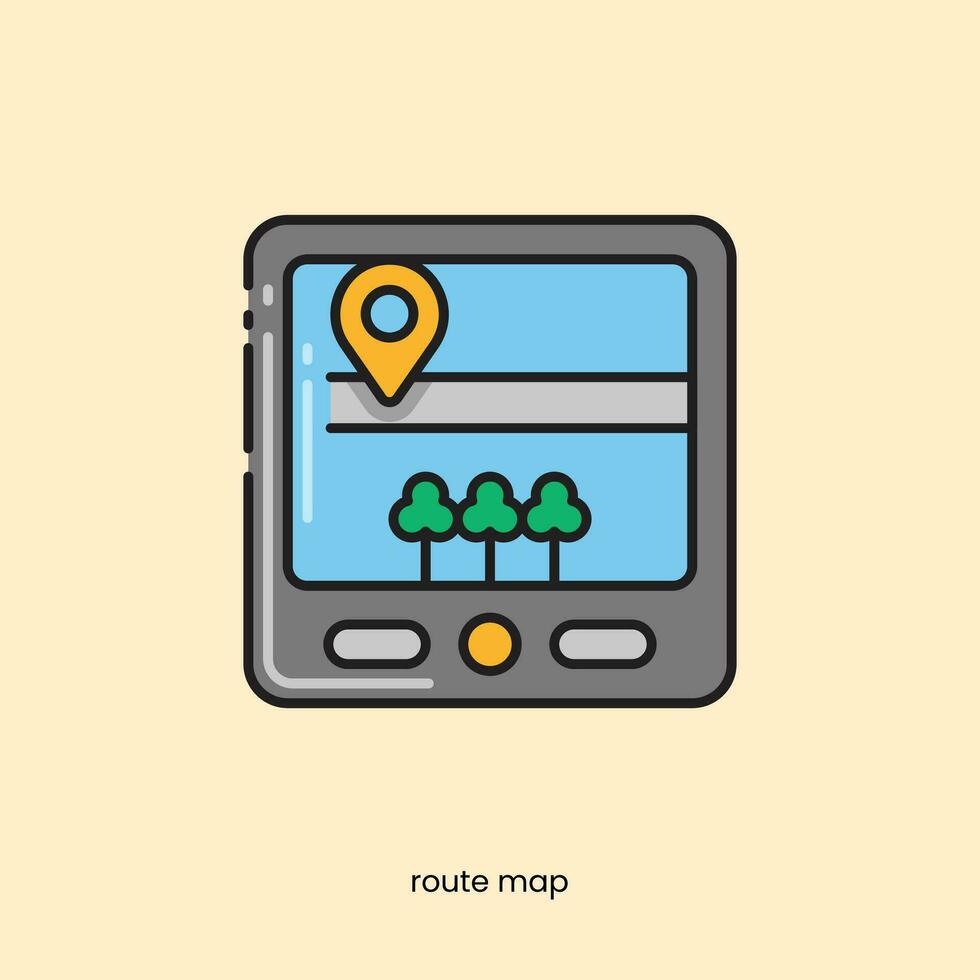 Map navigation vector icons