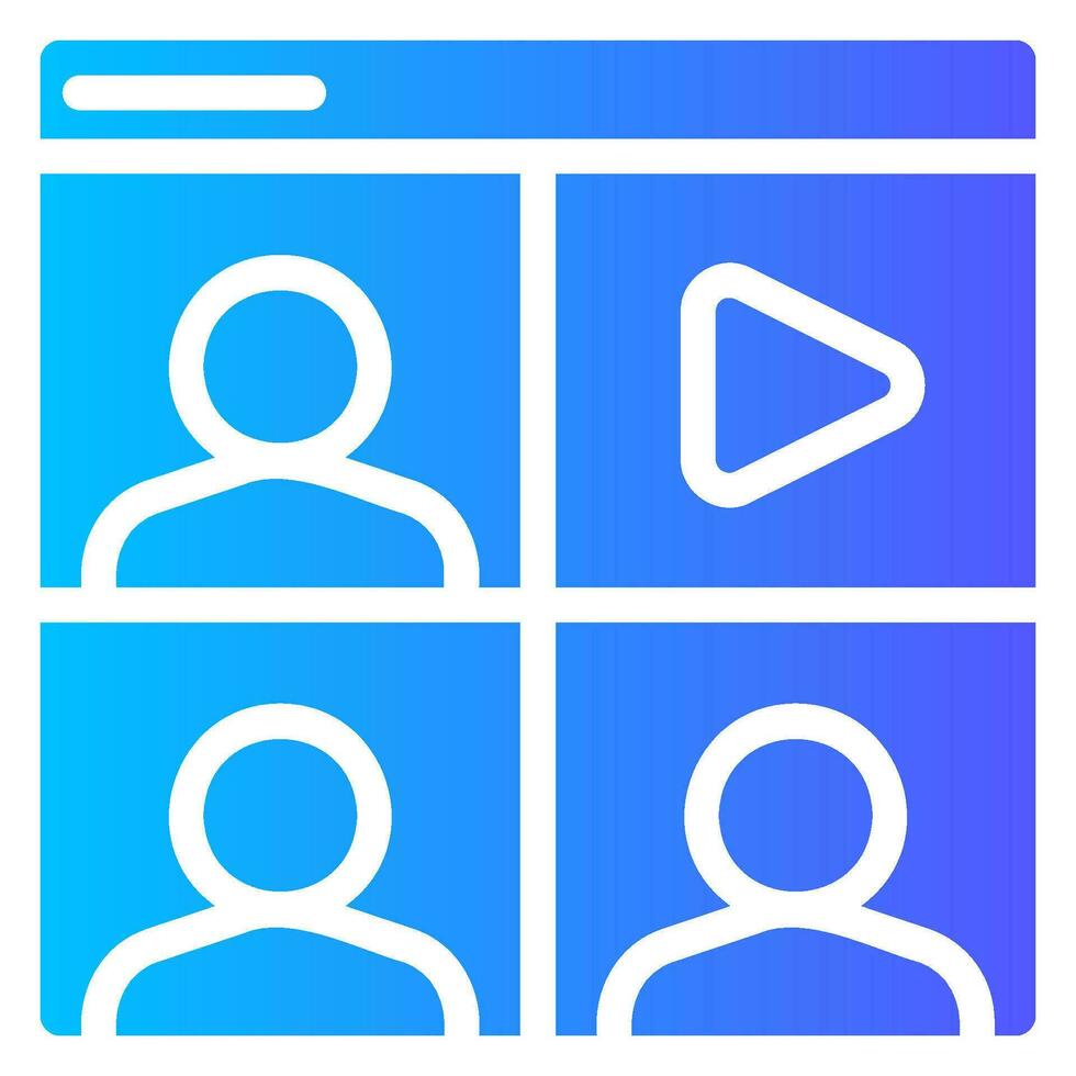 video conference gradient icon vector