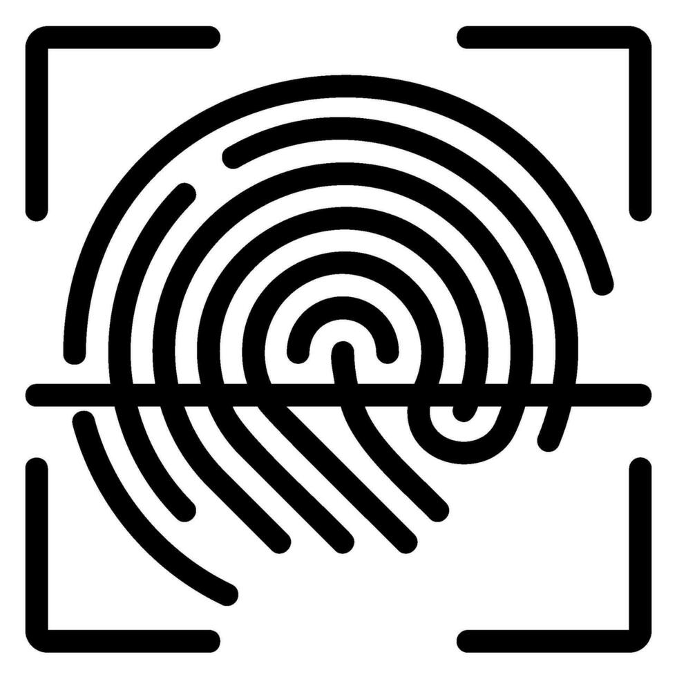 finger print line icon vector
