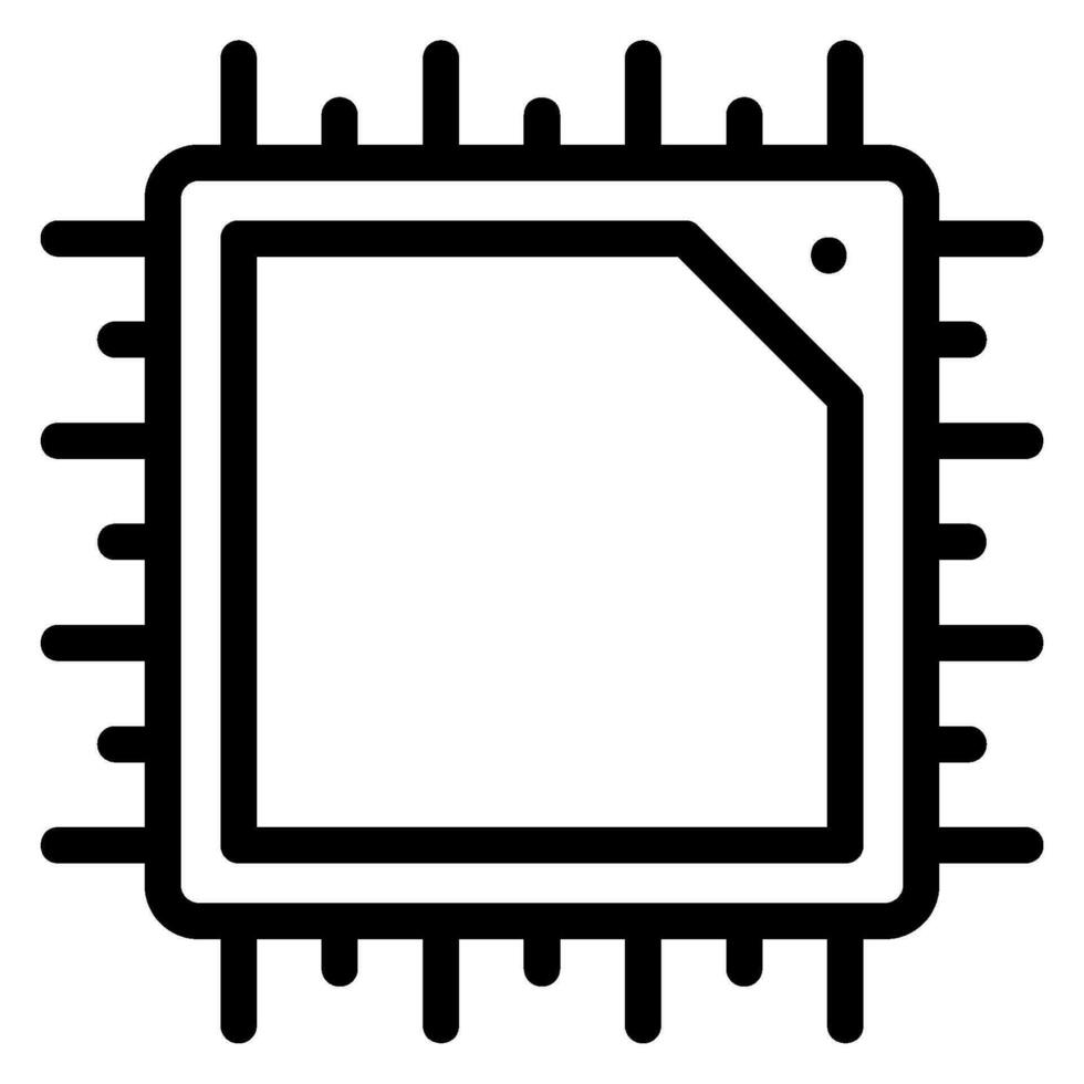 icono de línea de chip vector