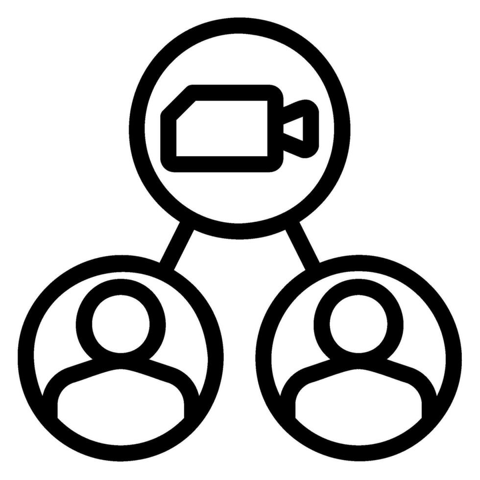 video conference line icon vector