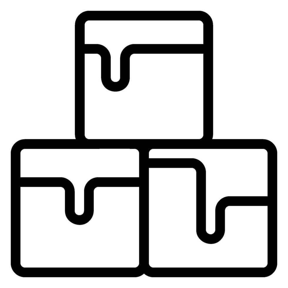 ice cubes line icon vector