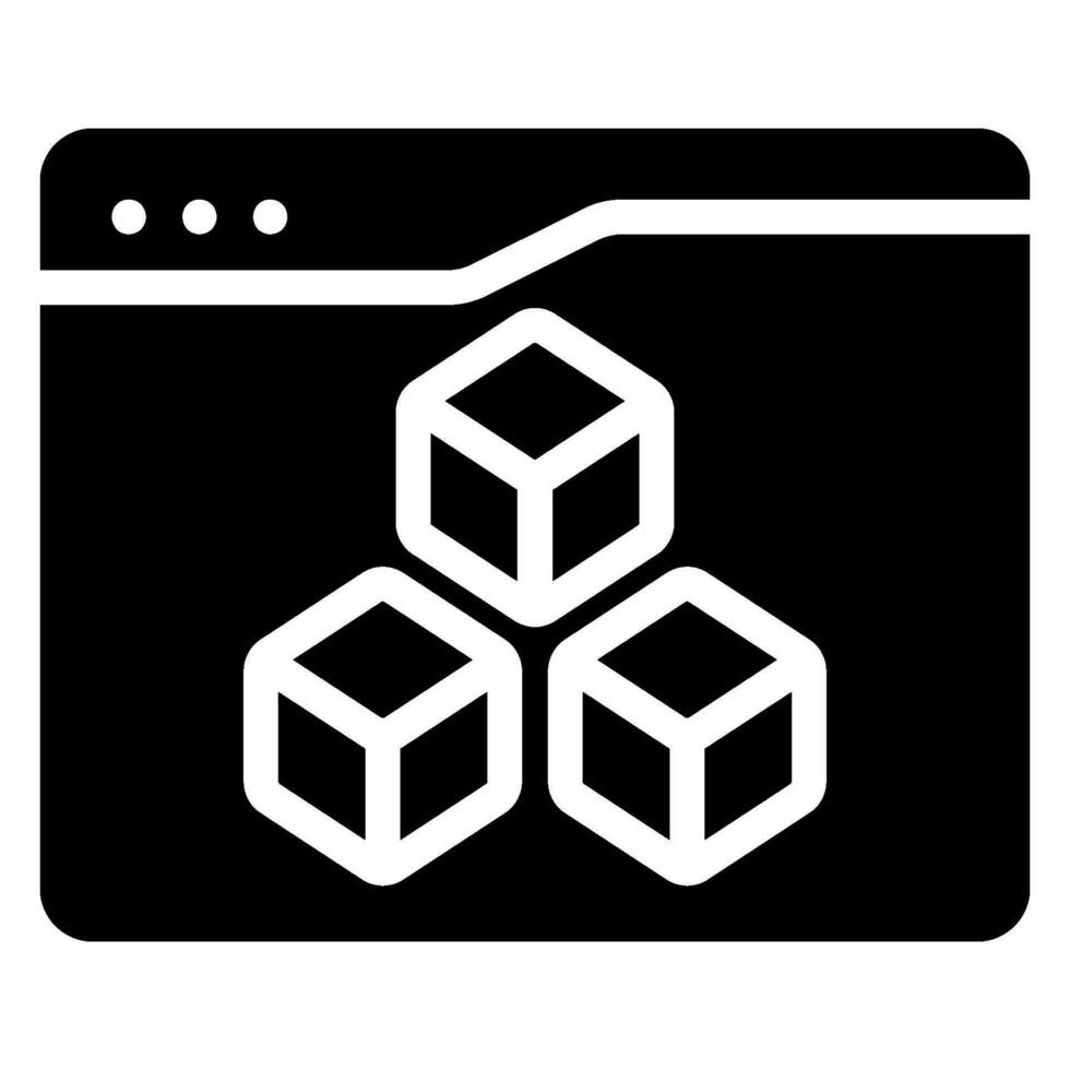 3d programming glyph icon vector