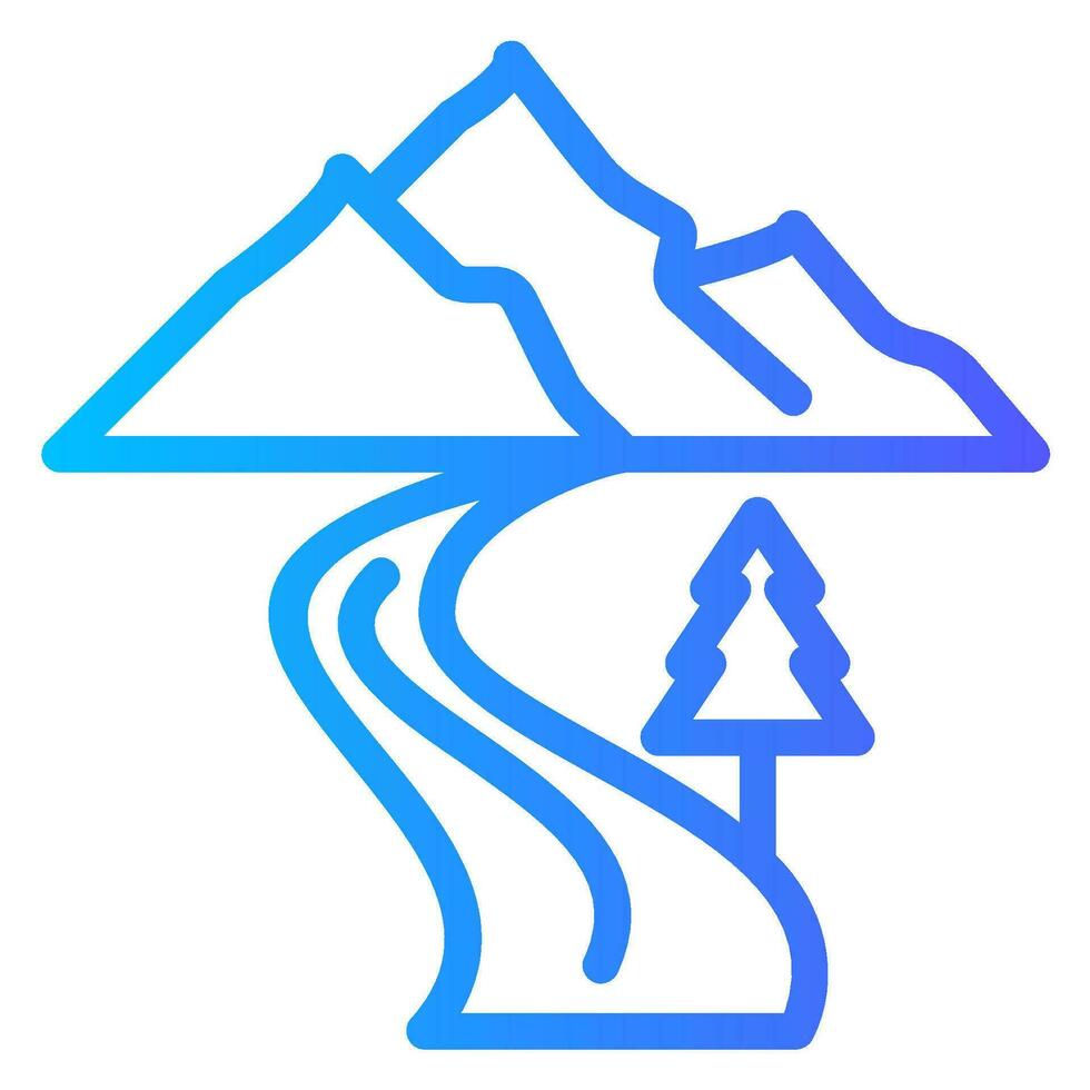 mountain gradient icon vector