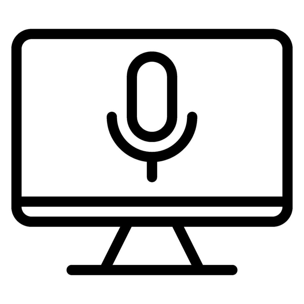 voice control line icon vector