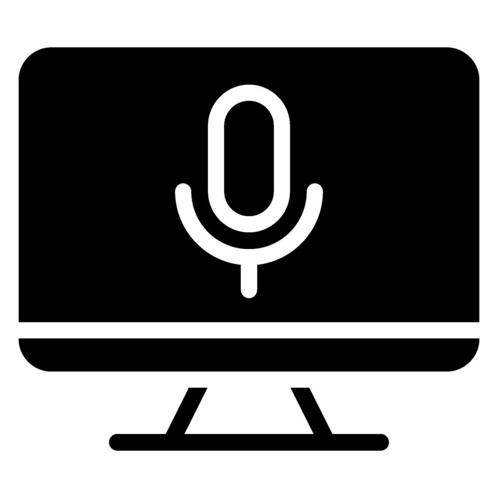 voice control glyph icon vector