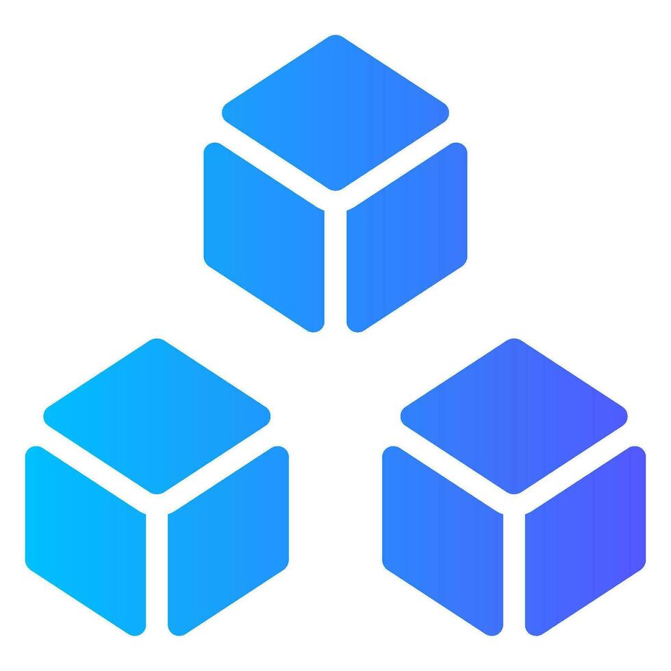 cube gradient icon vector