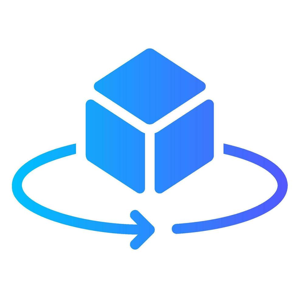 3d modeling gradient icon vector