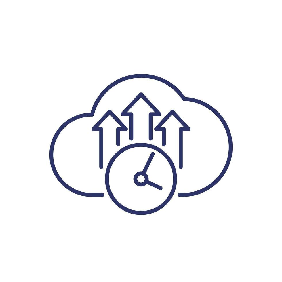 uploading time line icon with a cloud vector