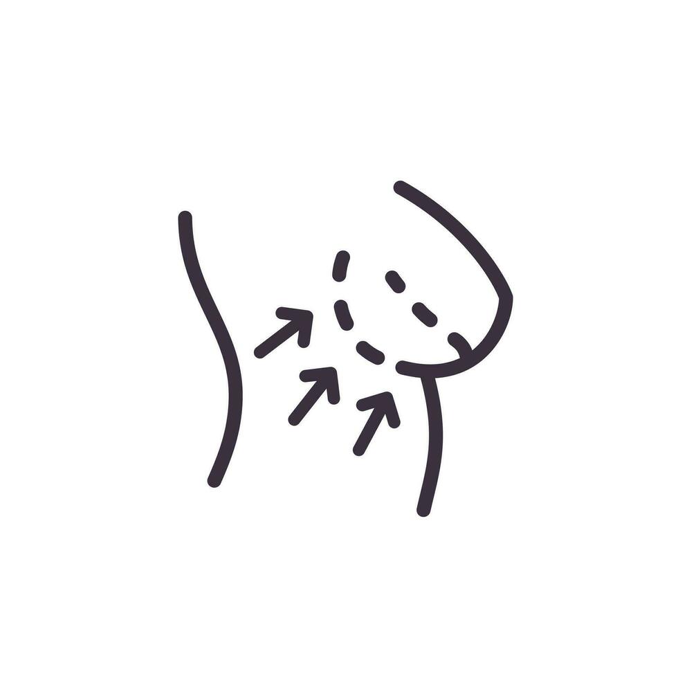 breast implants, mammoplasty line icon vector