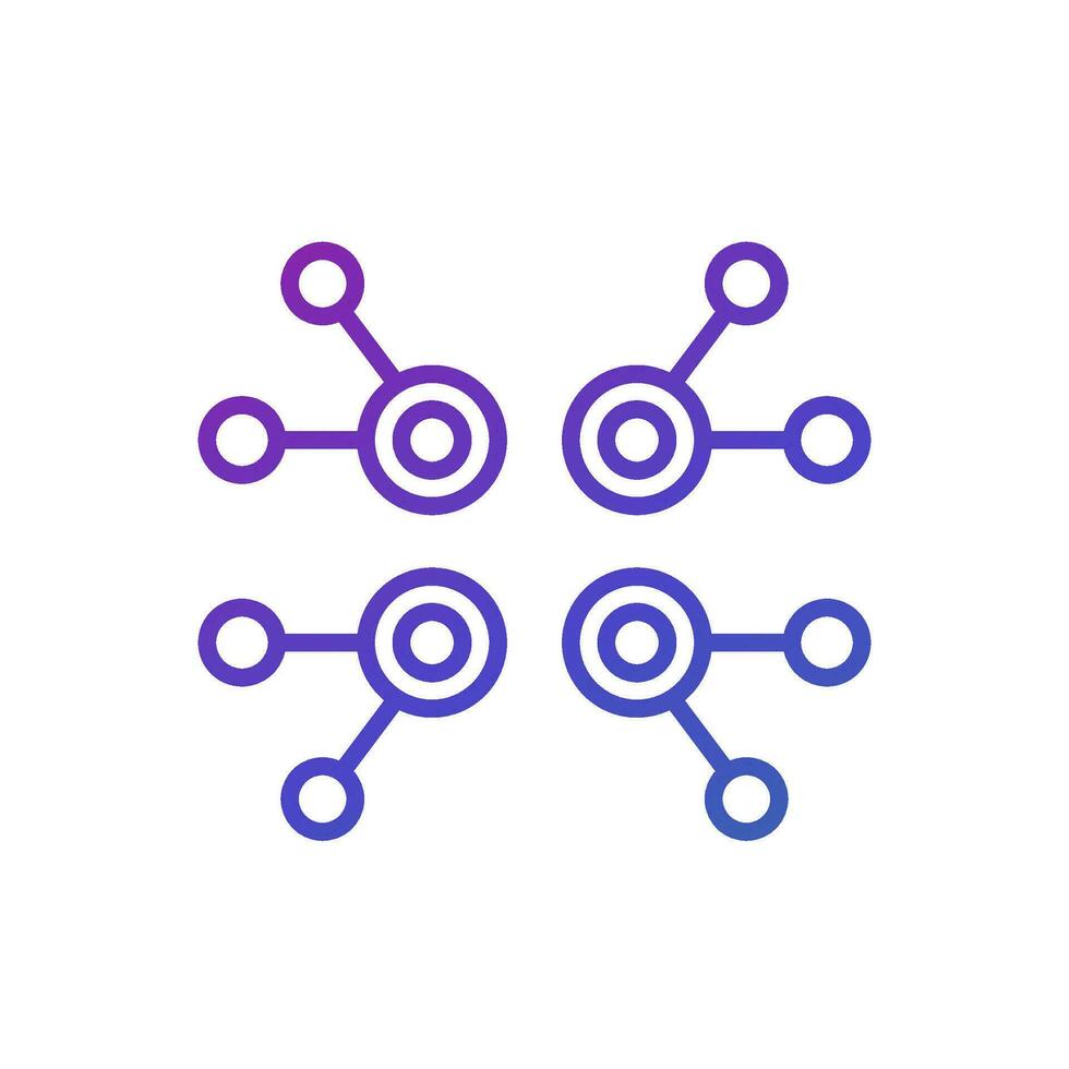 nodes, data structure line icon vector