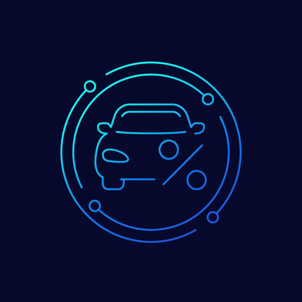 car leasing icon, linear design vector