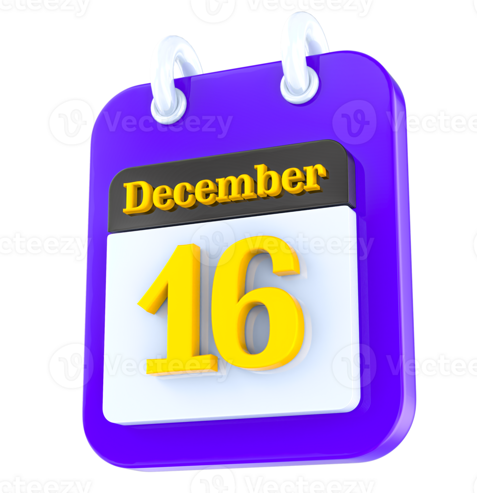 December calendar 3D day 16 png