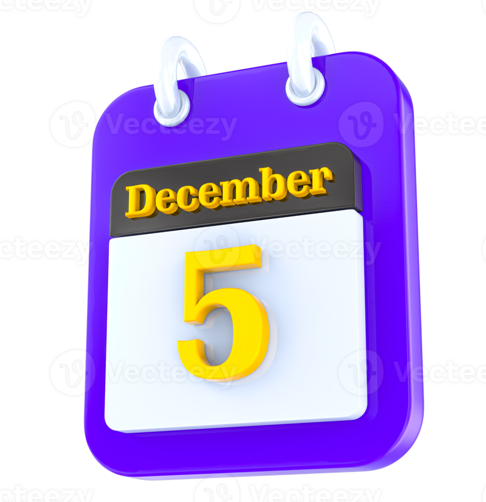 December calendar 3D day 5 png