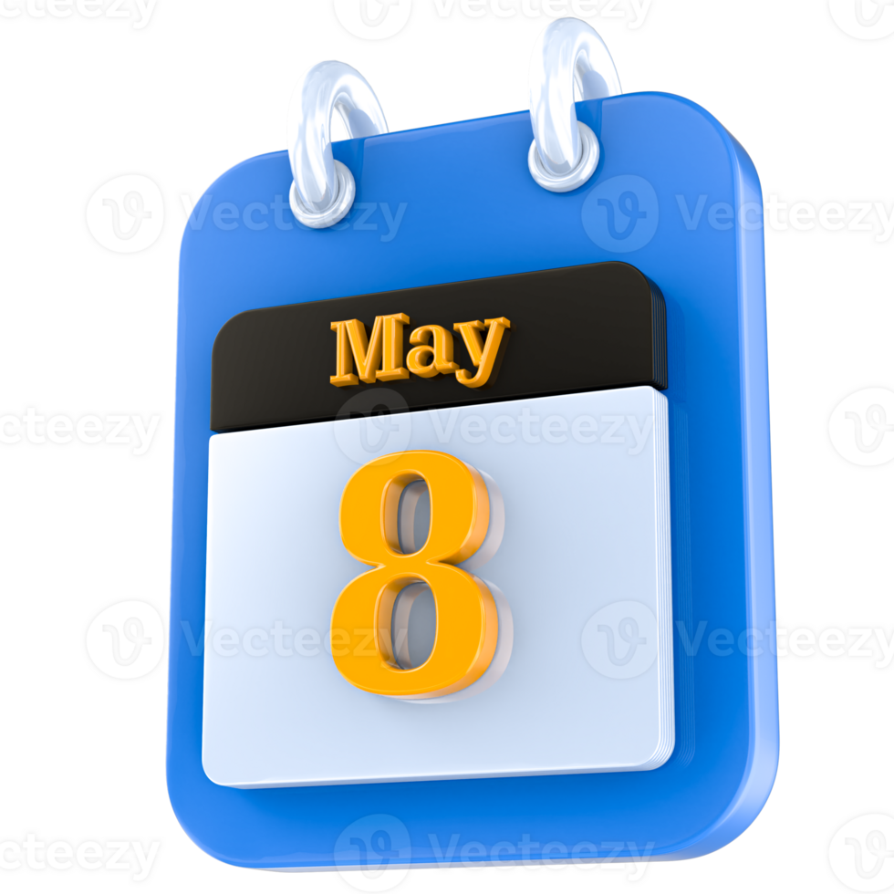icon calendar 3D Rendering png