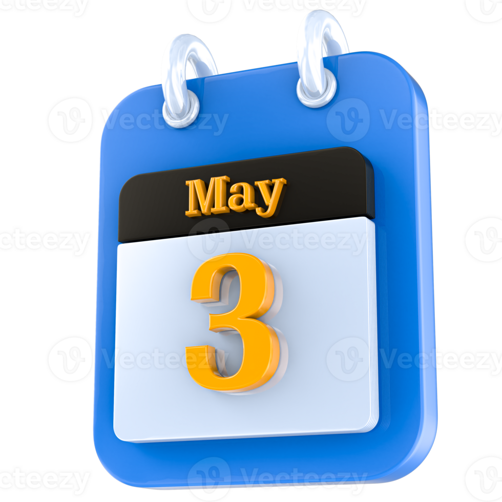 icon calendar 3D Rendering png