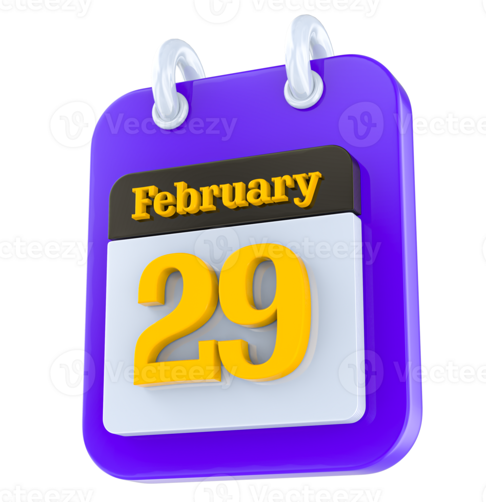 February calendar 3D day 29 png