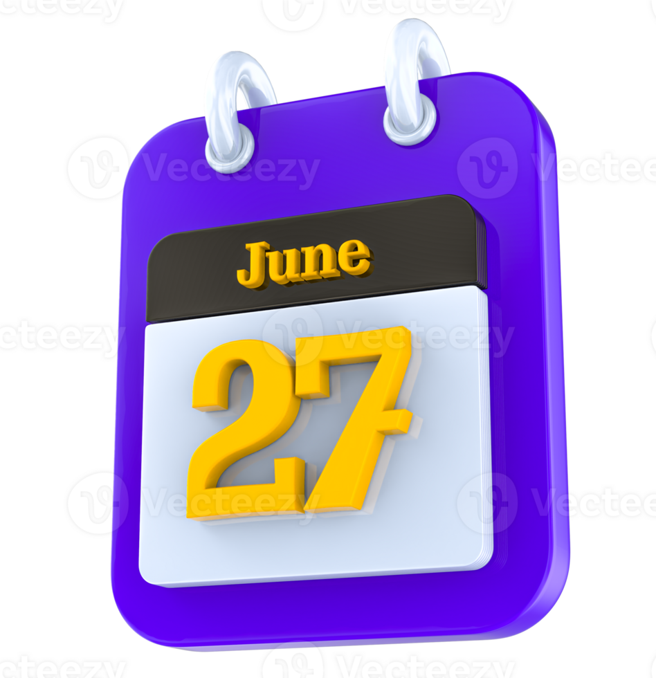 June calendar 3D day 27 png