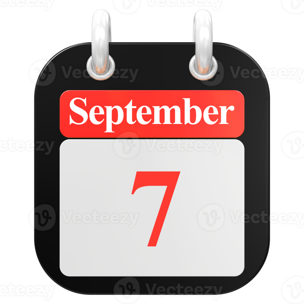 3d hacer de ui icono septiembre día 7 7 png