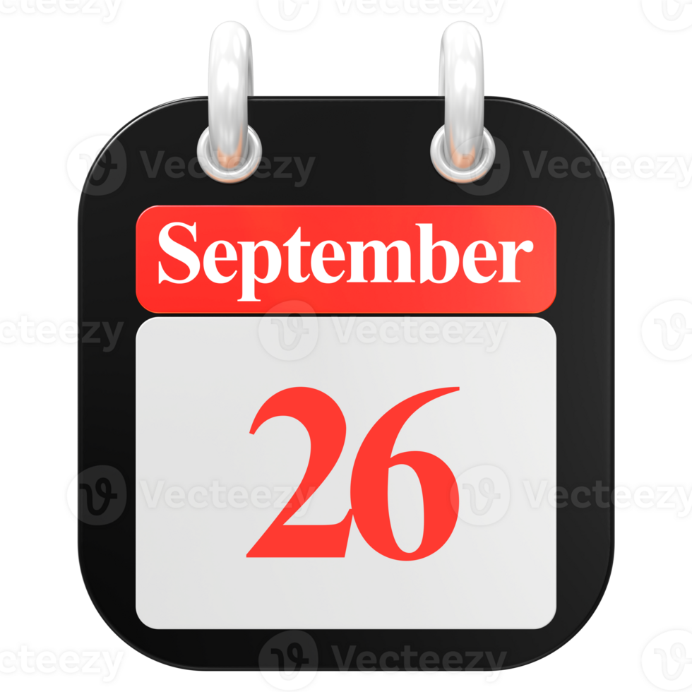 3d hacer de ui icono septiembre día 26 png