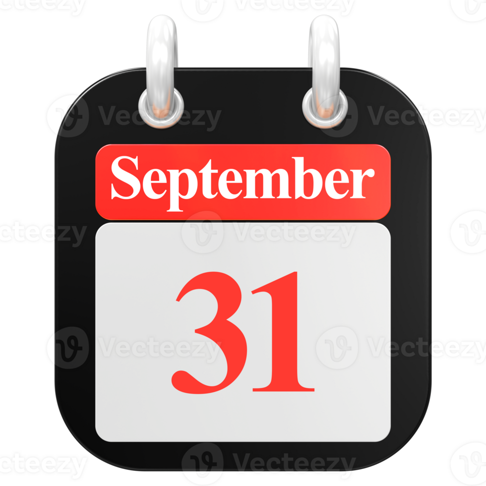 3D Render Of UI Icon September Day 31 png