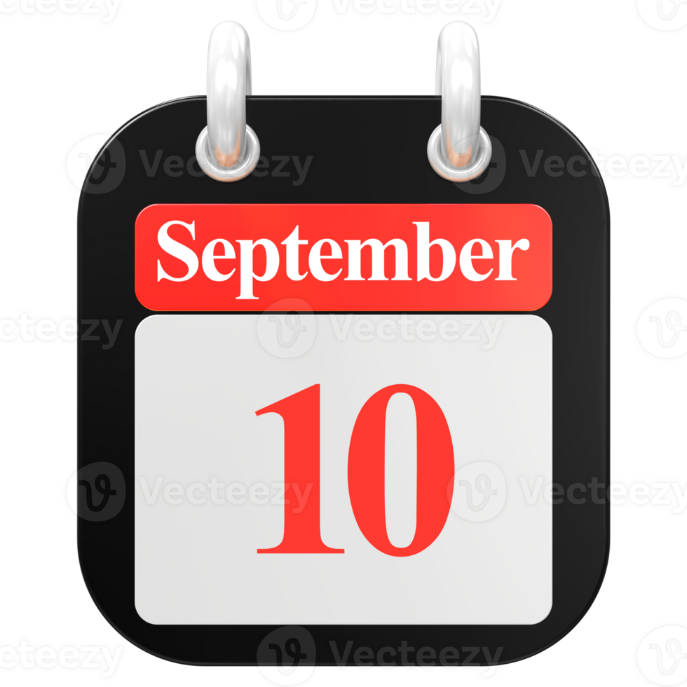 3d hacer de ui icono septiembre día 10 png