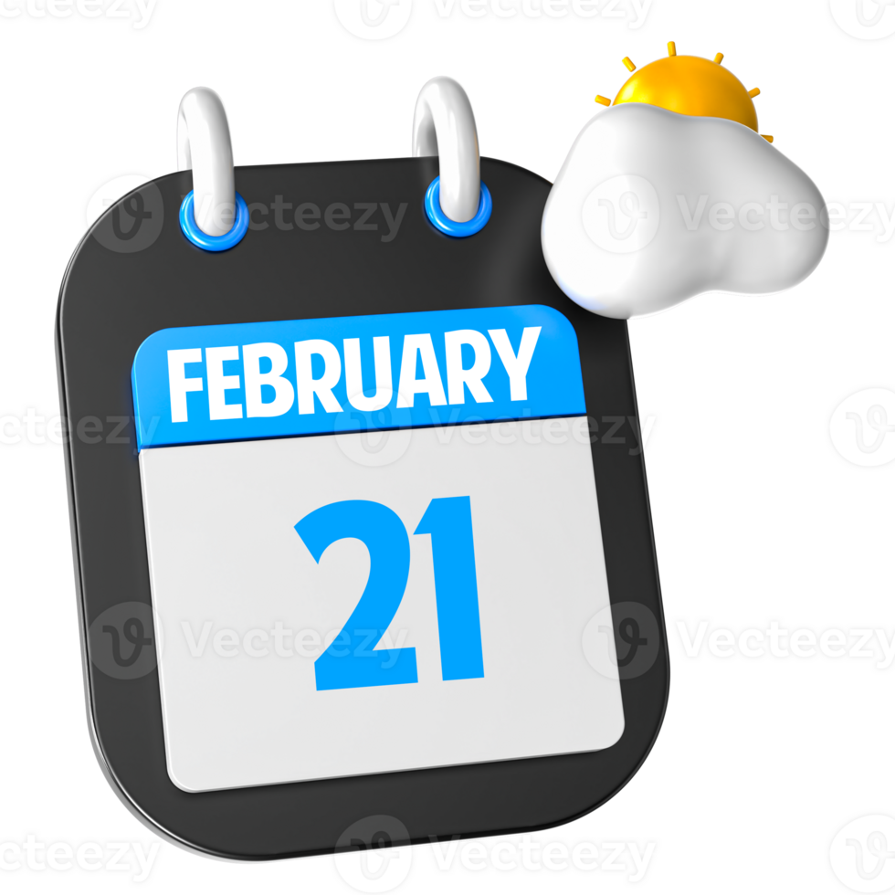 Sunny Weather 3D Illustration February Of Day 21 png